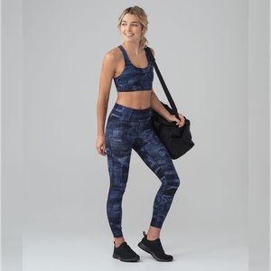 RARE Lululemon Train Times 7/8 Pant *25" Transition Multi Midnight Navy / Black